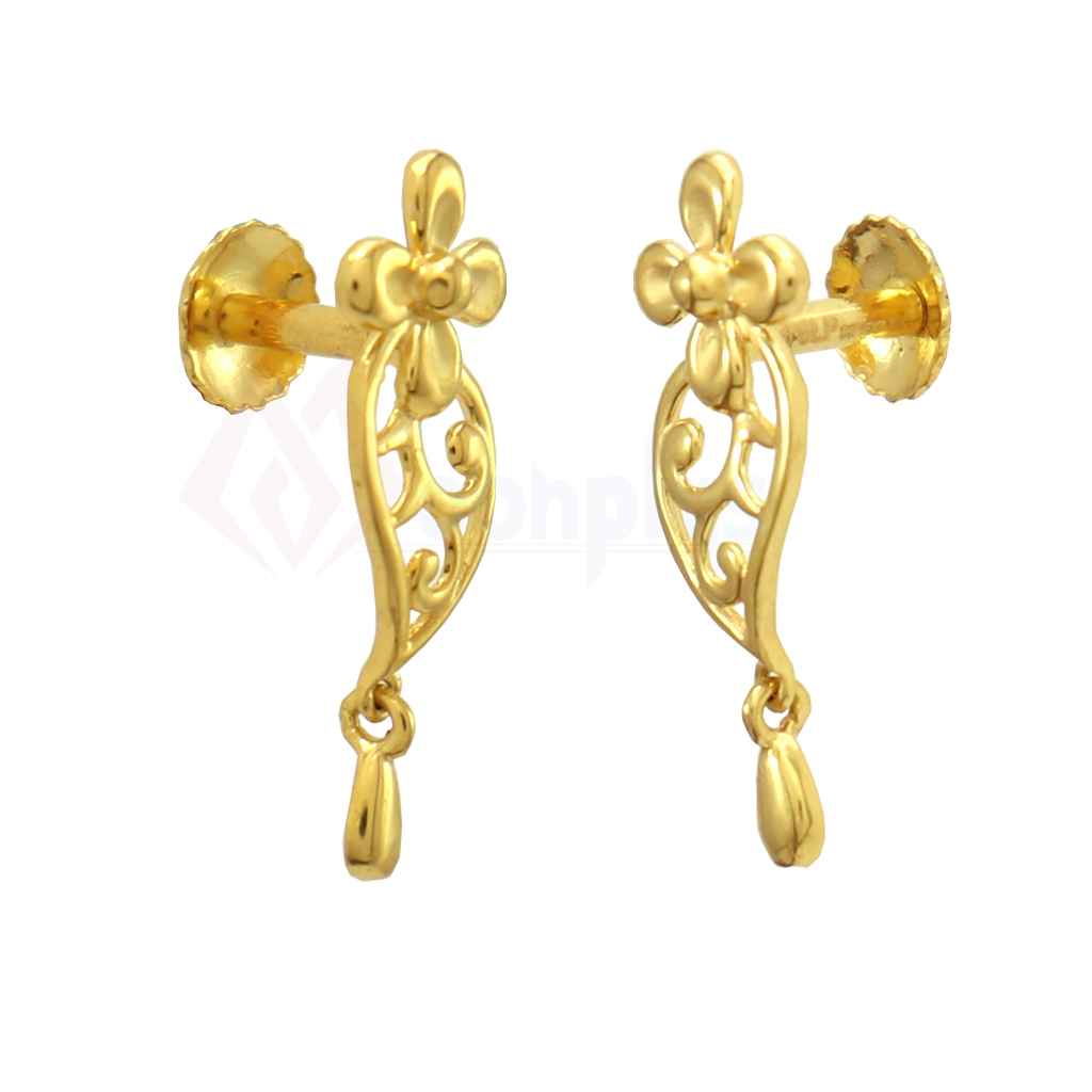Artistic Floral Gold Earring