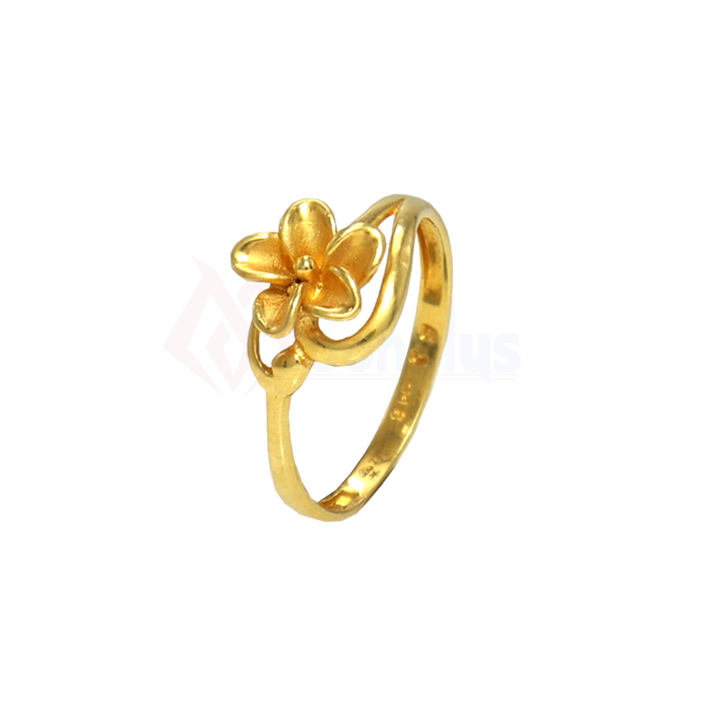 Floral sleeky Gold Ring