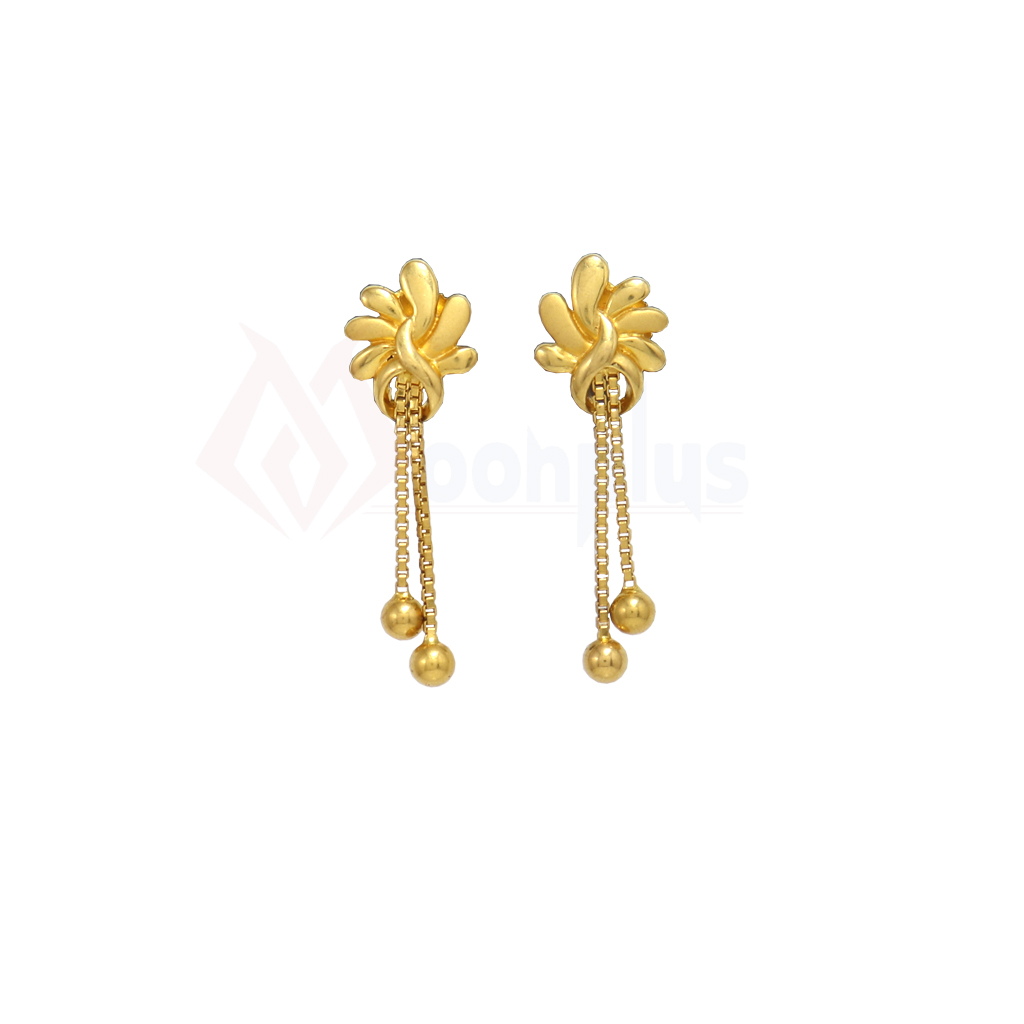 Fascinate Floral Gold Drops Earrings