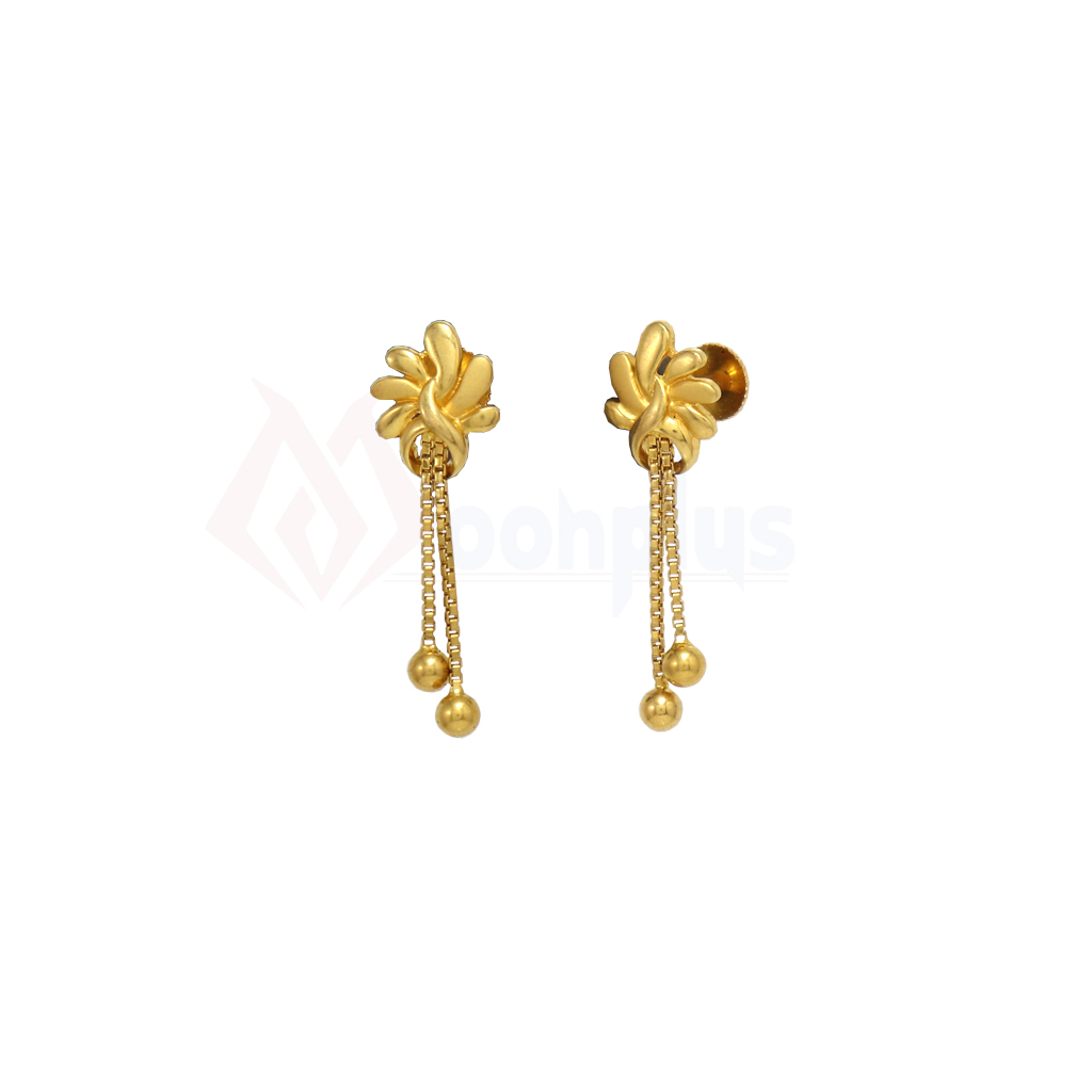 Fascinate Floral Gold Drops Earrings