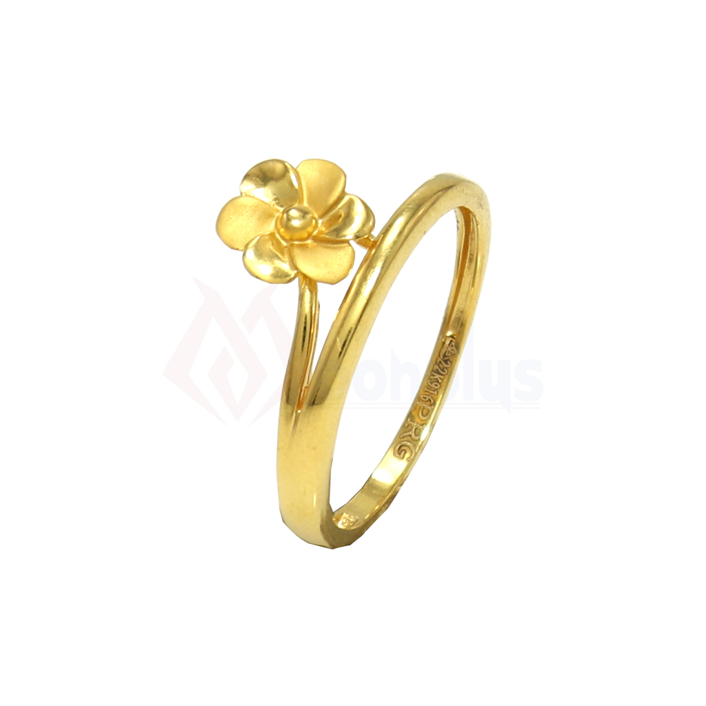 Easthatic Floral Sleeky Gold Ring