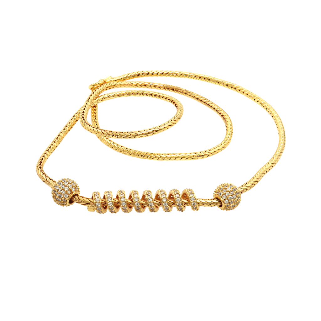 Exquisite Stone Mugappu Gold Chain