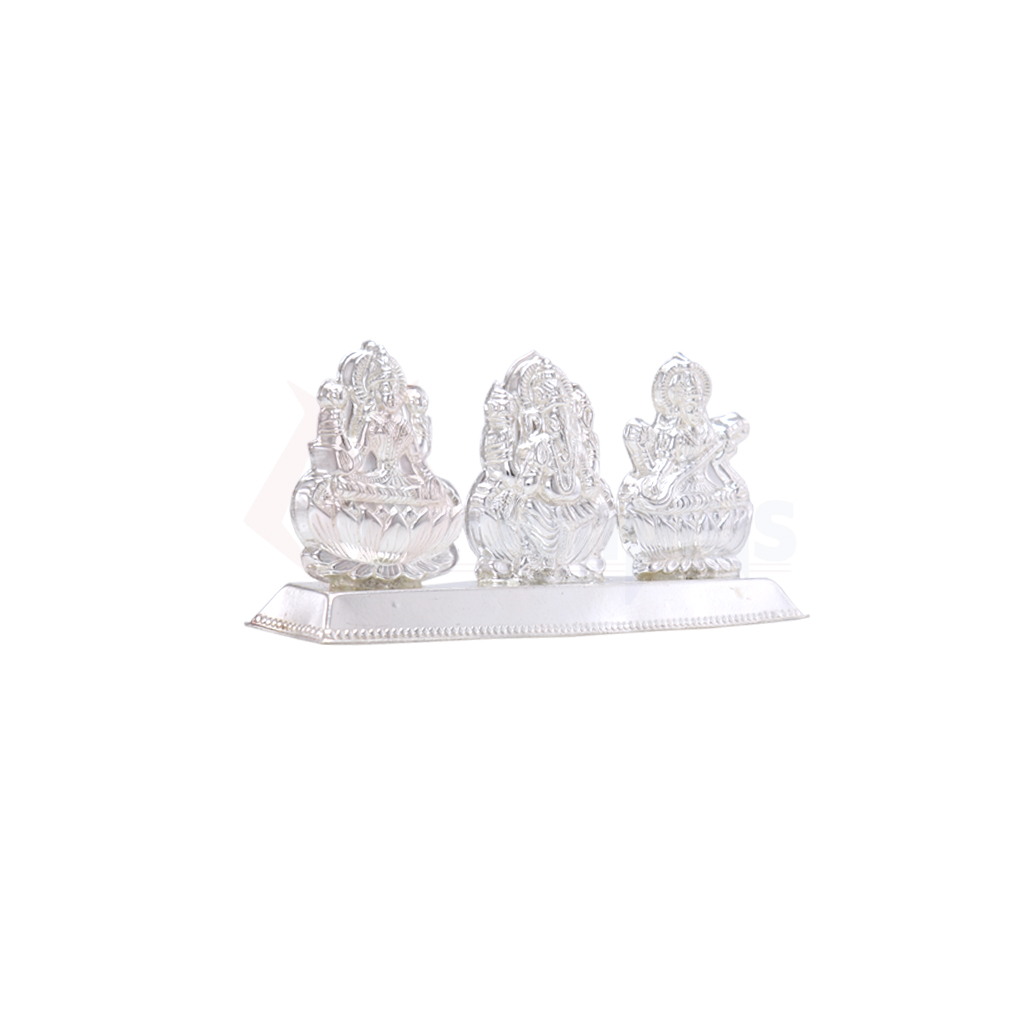 Silver Lakshmi saraswathi & Ganesha Idol