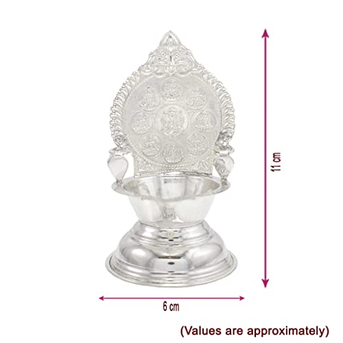 Silver Astalakshmi Diya (40grams)