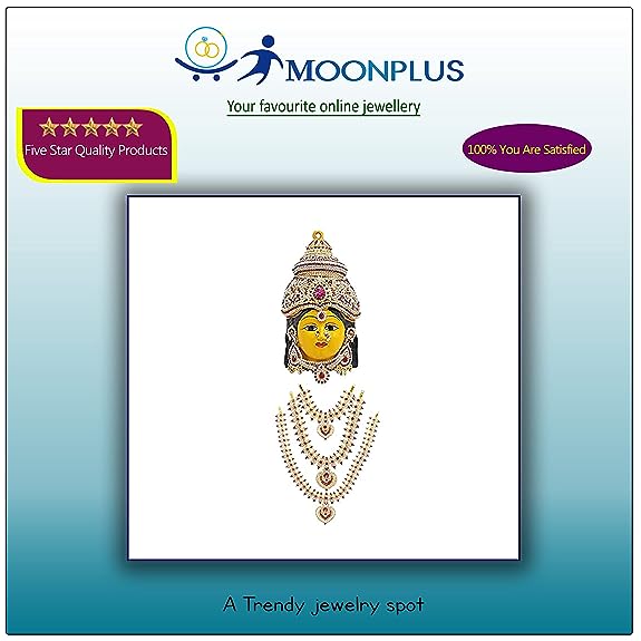 MOONPLUS God Ornament Gold Plated Varalakshmi Stone
