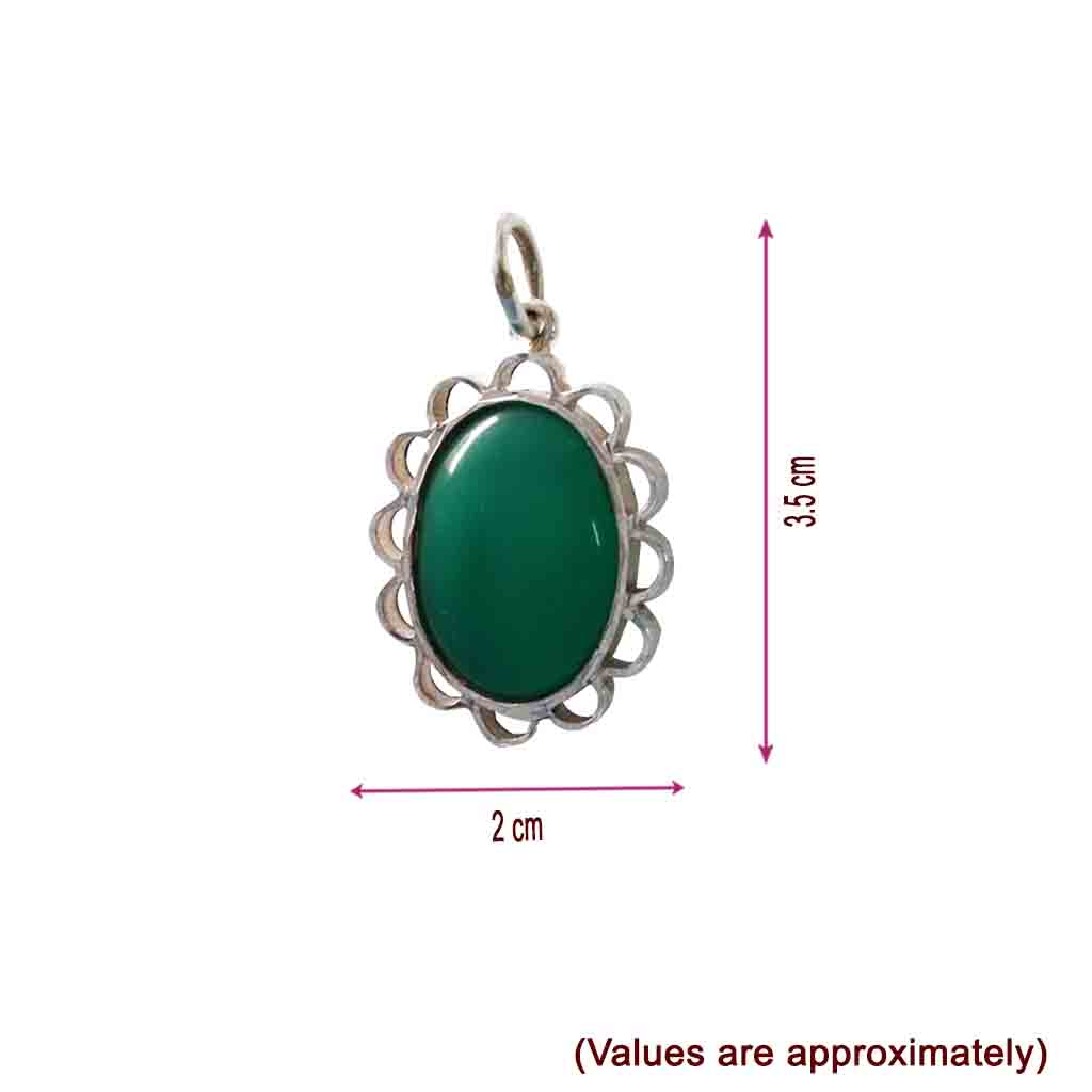 Green Stone Silver Pendant