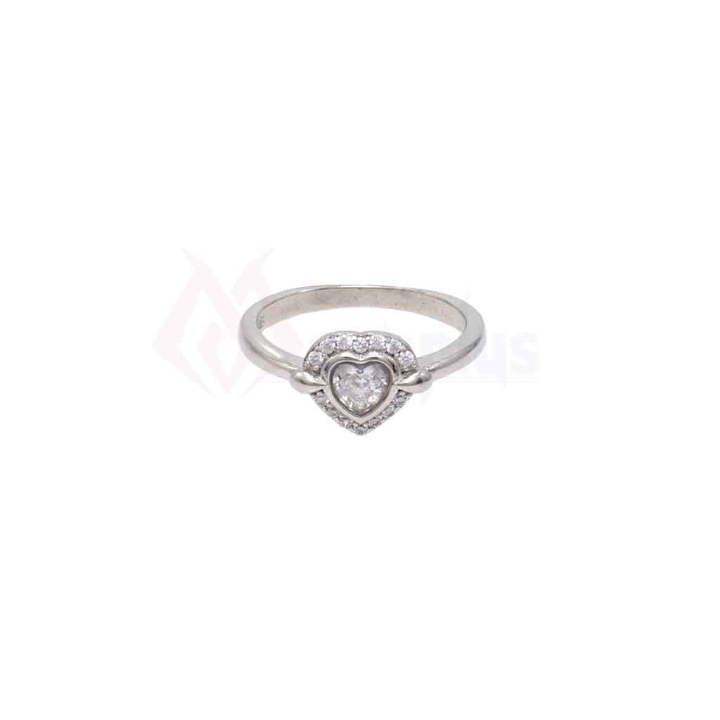 Sparkling Heart Silver Ring -Size11