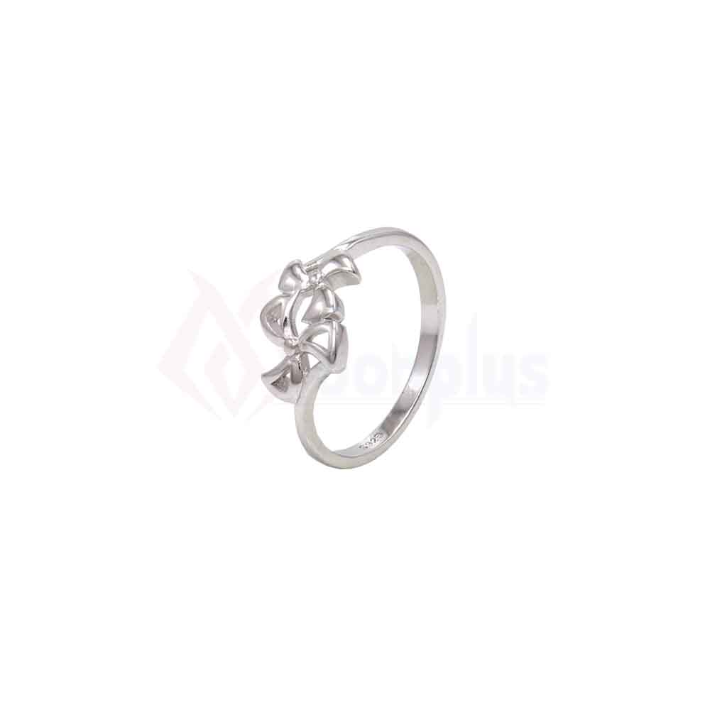 Twin Floral Silver Ring  -  Size16