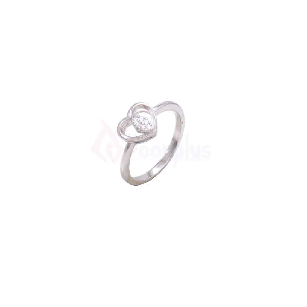 Glossy Heart Silver Ring - Size12