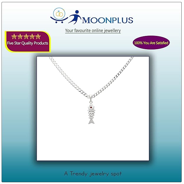 Silver Chain with Fish Pendant for Men